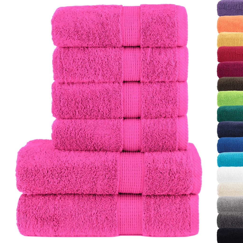 Set ASciugamani SOLUND 6 pz Rosa 600 gsm vidaXL
