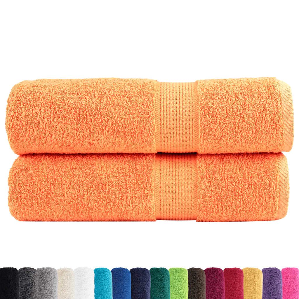 Asciugamani Doccia SOLUND 2 pz Arancioni 70x140 cm 600g/m² vidaXL