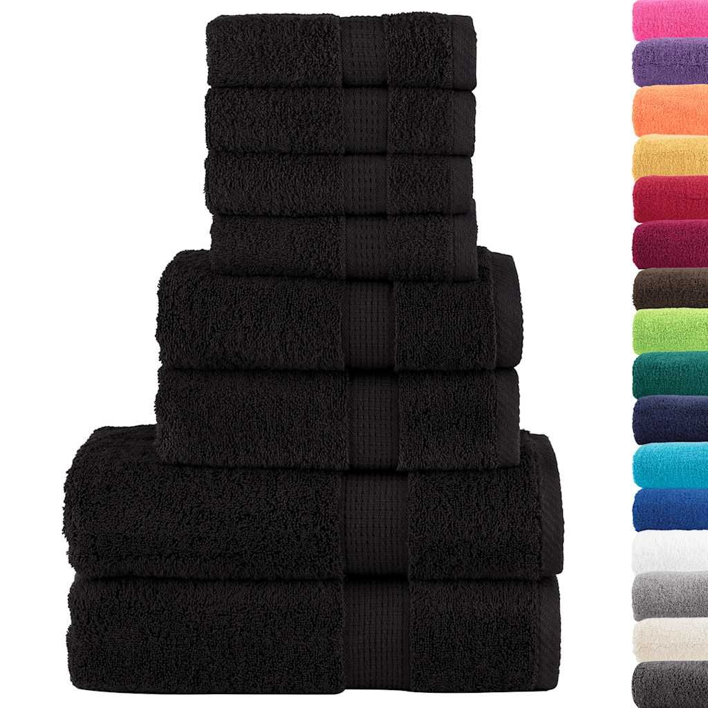 Set ASciugamani SOLUND 8 pz Neri 600 gsm vidaXL