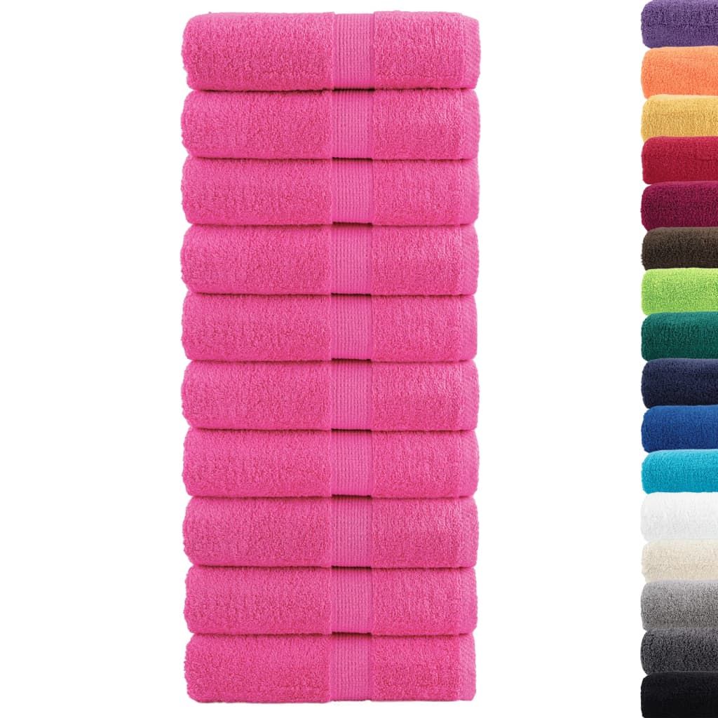 Asciugamani per Ospiti SOLUND 10 pz Rosa 30x50 cm 600 g/m² vidaXL