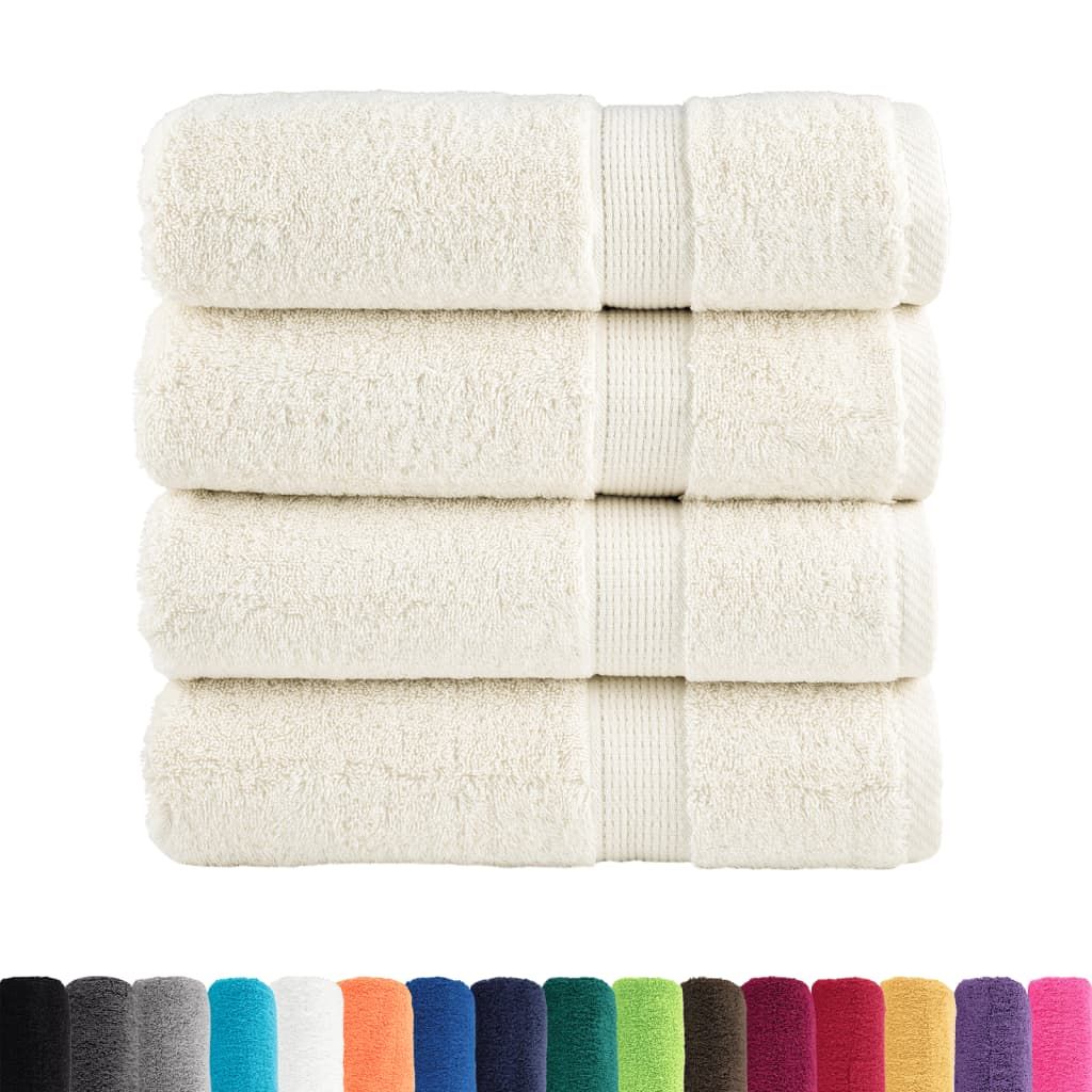Asciugamani da bagno Premium SOLUND 4 pz Crema 100x150 cm 600 g/m² vidaXL