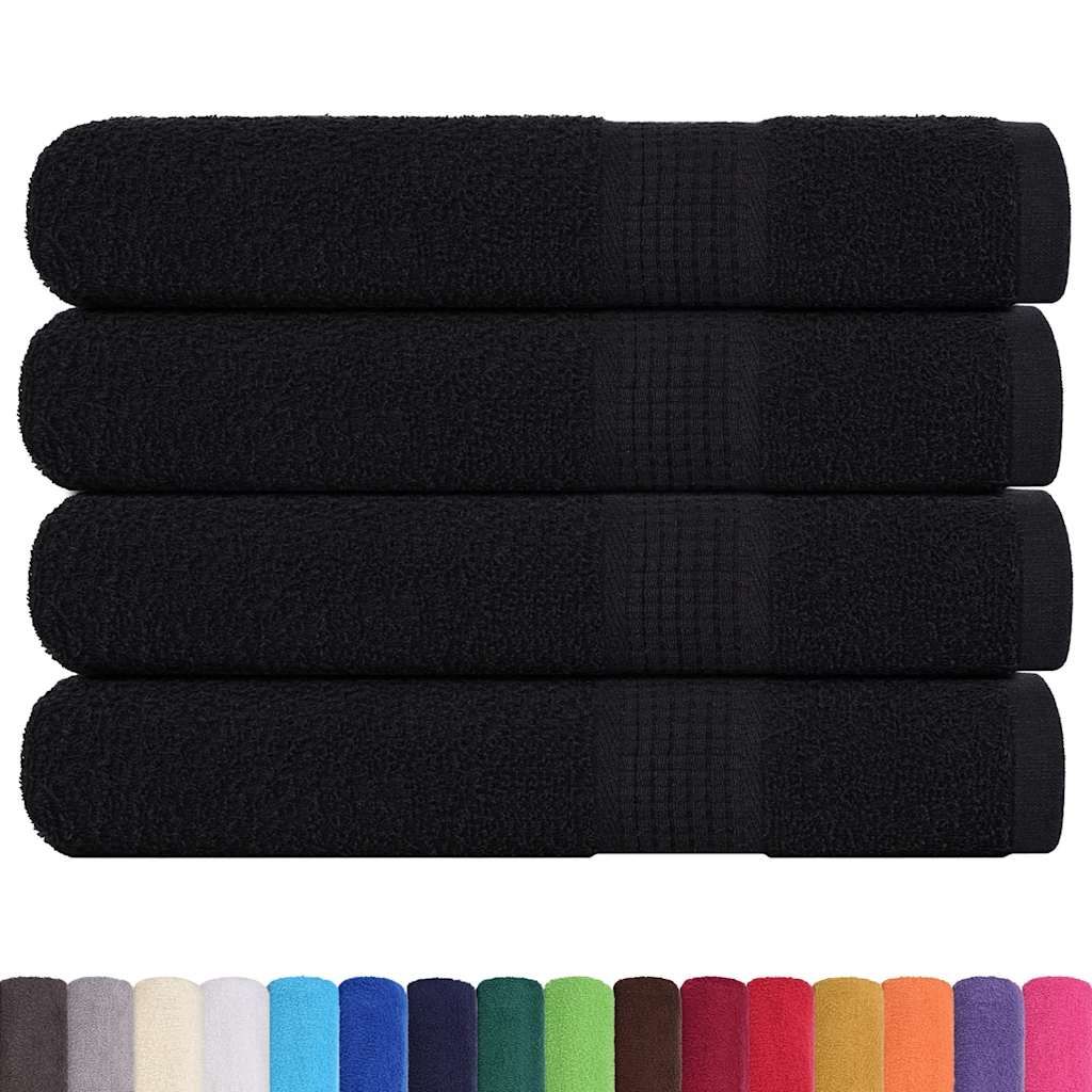 Asciugamani per sauna FROGN 4 pezzi Nero 80x200 cm 360 g/m² vidaXL