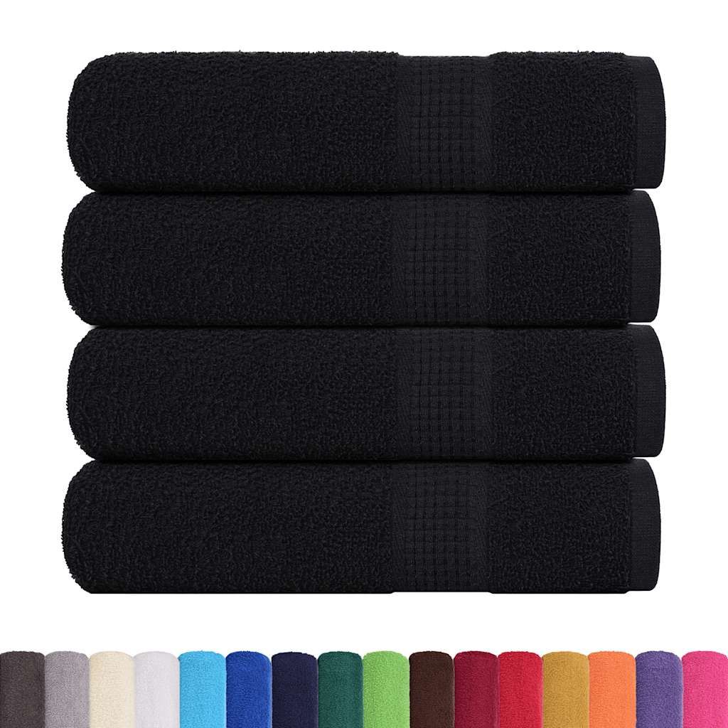 Asciugamani da bagno FROGN 4 pz Nero 100x150 cm 360 g/m² vidaXL