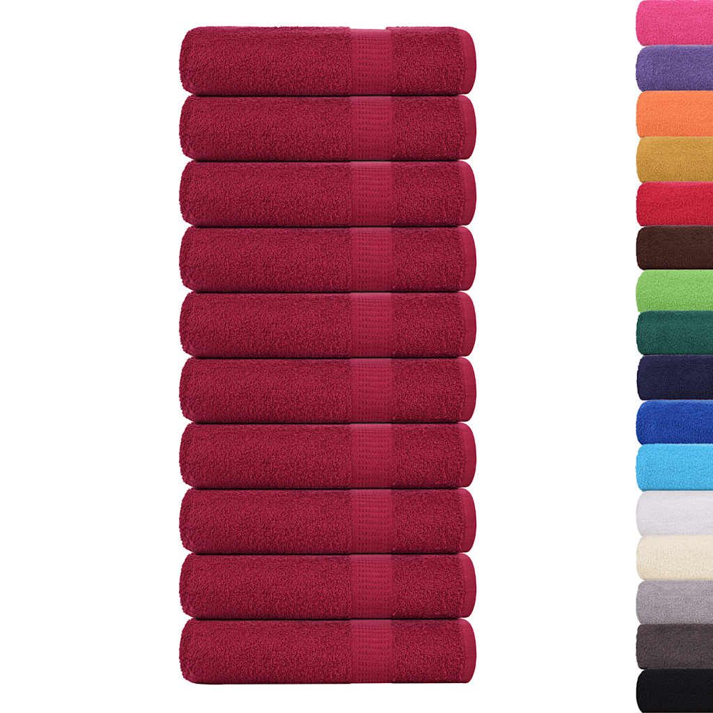Asciugamani da bagno FROGN 10 pz Bordeaux 100x150 cm 360 g/m² vidaXL