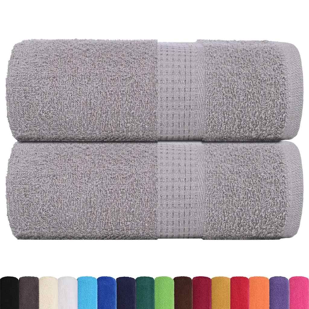 Asciugamani per ospiti FROGN 2 pz Grigio 30x50 cm 360 g/m² vidaXL