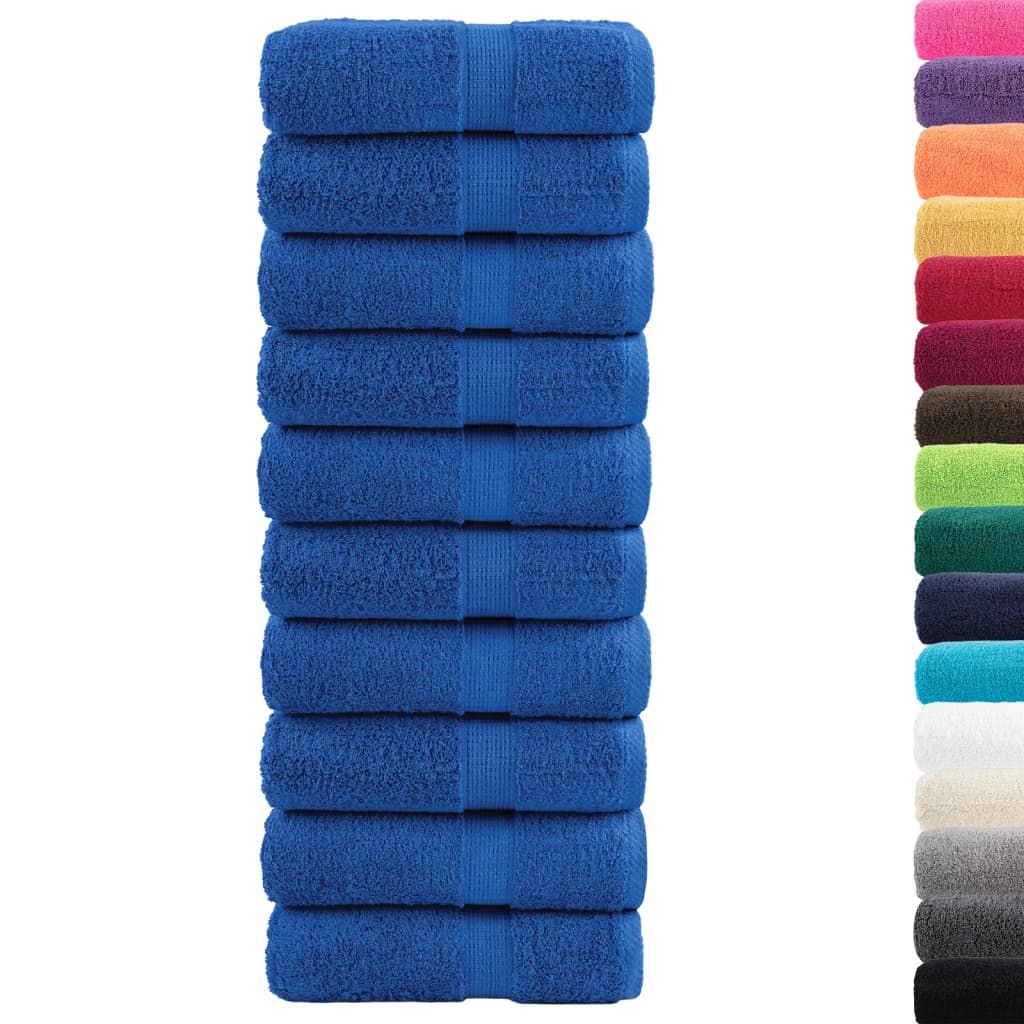 Asciugamani per ospiti Premium SOLUND 10 pz Blu 30x50 cm 600 g/m² vidaXL