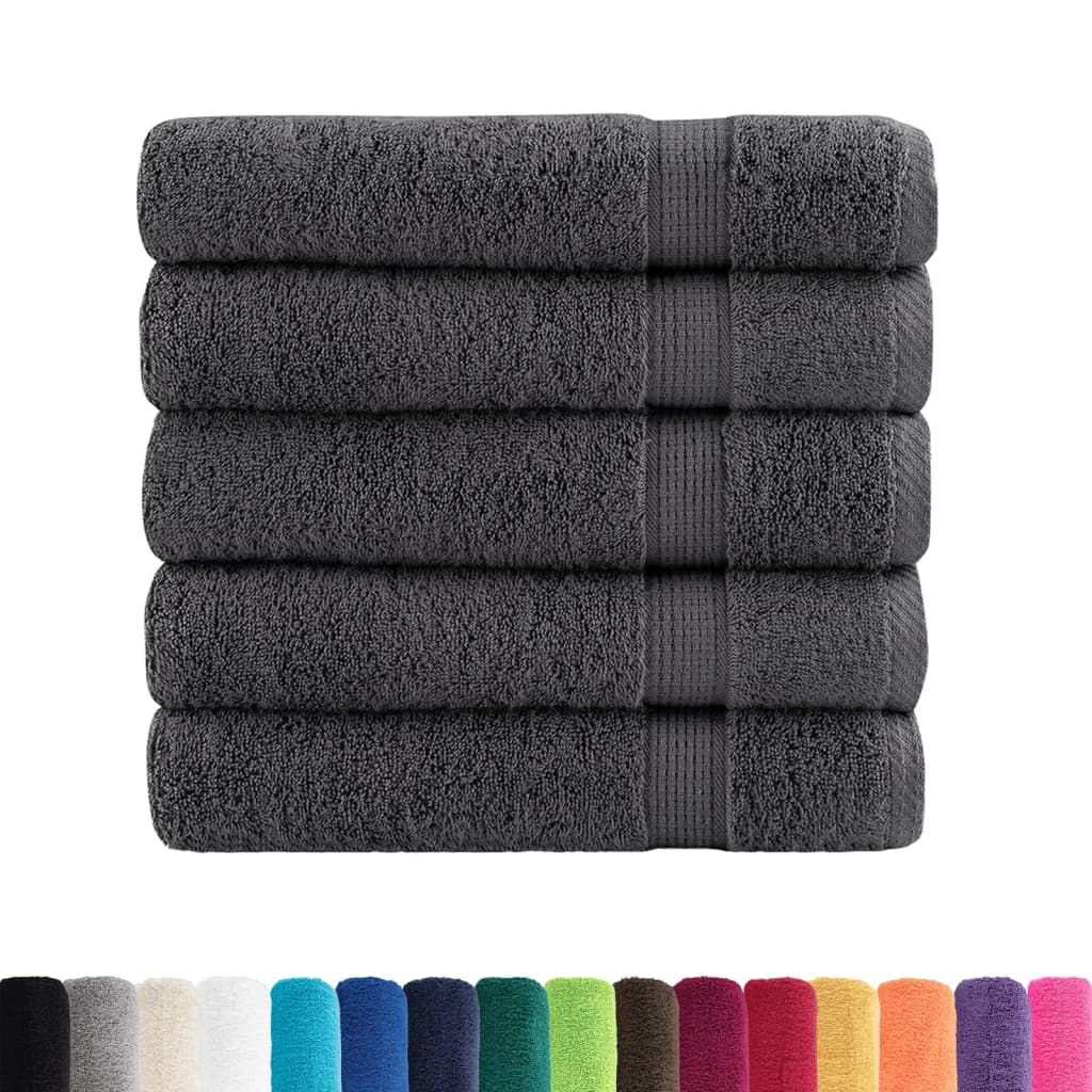 Asciugamani da bagno Premium SOLUND 50 pz Antracite 100x150 cm 600 g/m² vidaXL