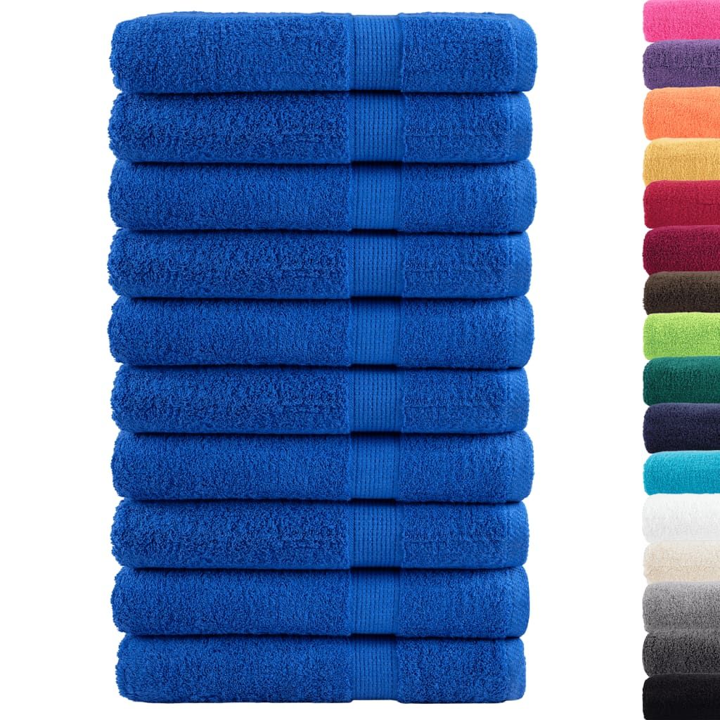 Asciugamani Premium SOLUND 10 pz Blu 100x200 cm 600 g/m² vidaXL