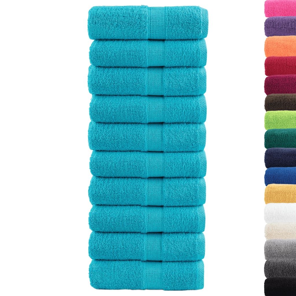 Asciugamani Ospiti SOLUND 10 pz Turchesi 30x50cm 600 g/m² vidaXL