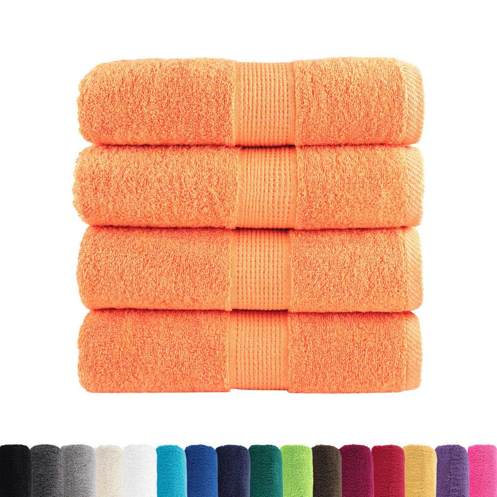 Asciugamani Premium SOLUND 4 pz Arancione 30x30 cm 600 g/m² vidaXL