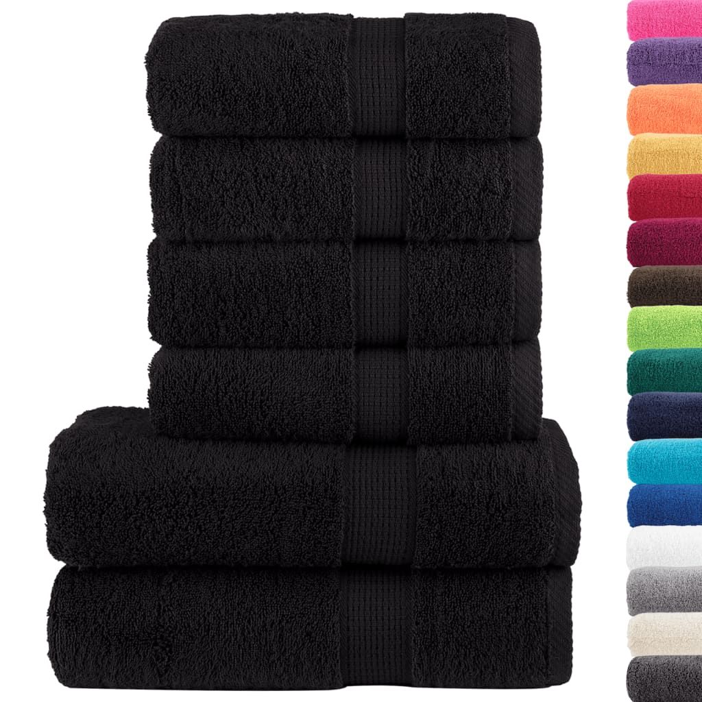 Set ASciugamani SOLUND 6 pz Neri 600 gsm vidaXL