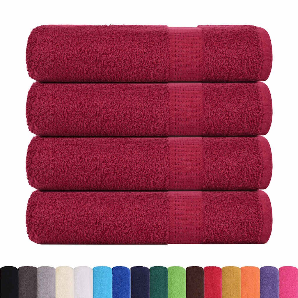 Asciugamani da bagno FROGN 4 pz Bordeaux 100x150 cm 360 g/m² vidaXL
