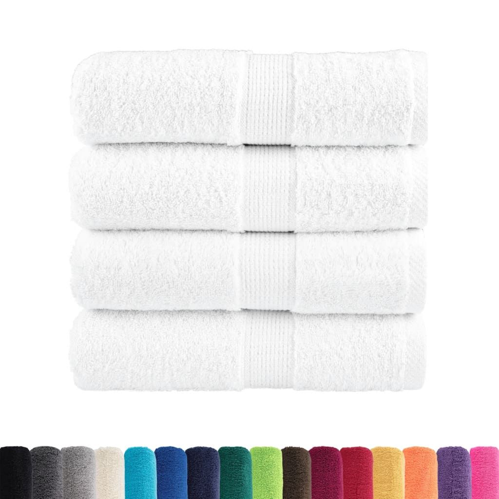 Asciugamani Premium SOLUND 4 pz Bianco 30x30 cm 600 g/m² vidaXL