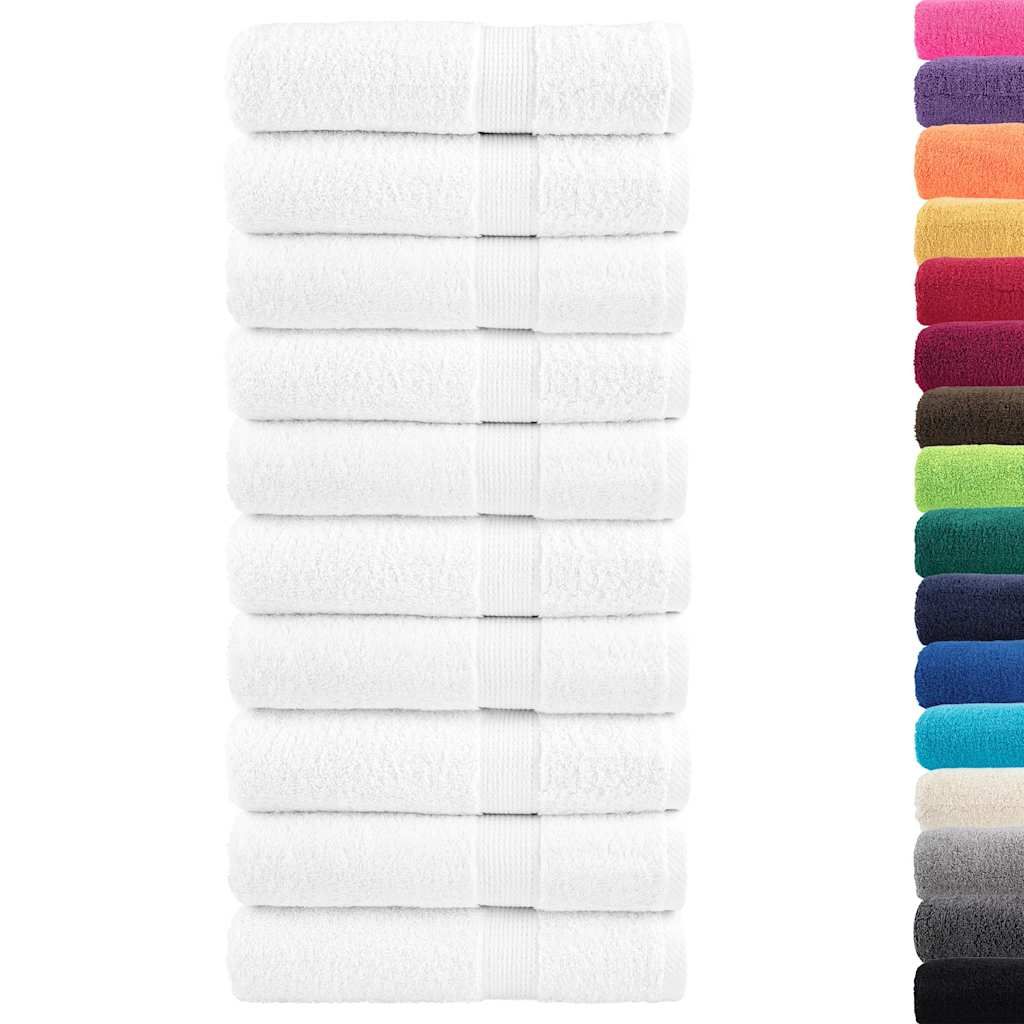 Asciugamani da bagno Premium SOLUND 10 pz Bianco 100x150 cm 600 g/m² vidaXL