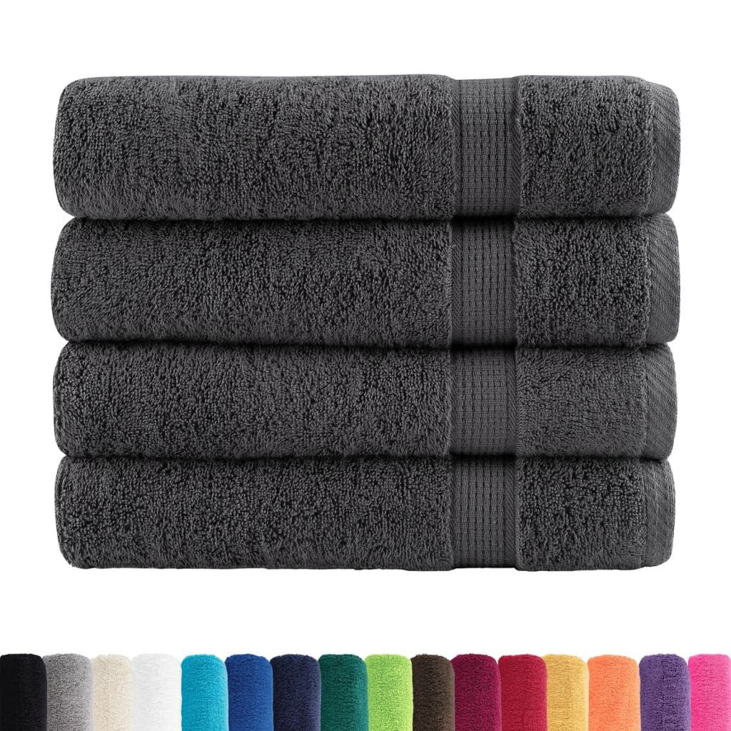 Asciugamani Premium SOLUND 4 pz Antracite 50x100 cm 600 g/m² vidaXL