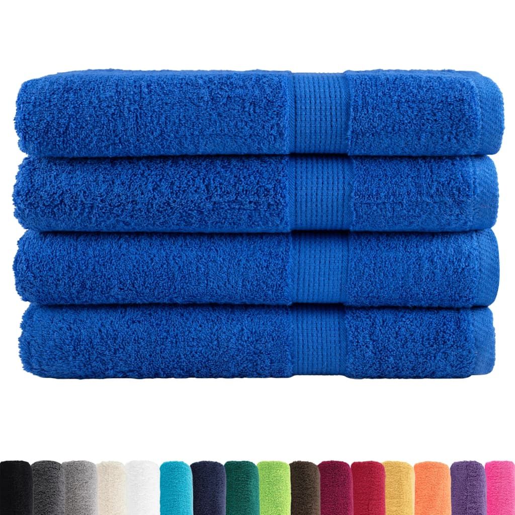 Asciugamani per sauna Premium SOLUND 4 pezzi Blu 80x200 cm 600 g/m² vidaXL