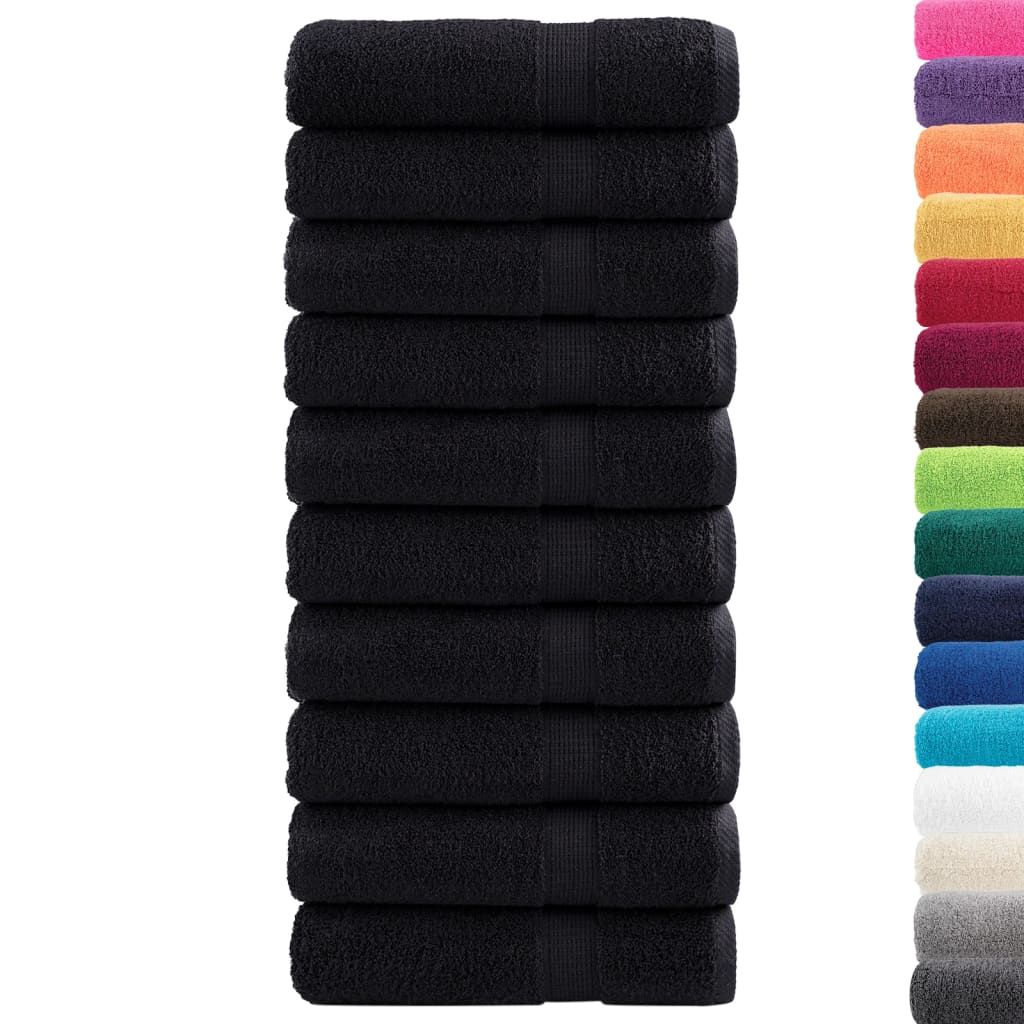 Asciugamani da bagno Premium SOLUND 10 pz Nero 100x150 cm 600 g/m² vidaXL