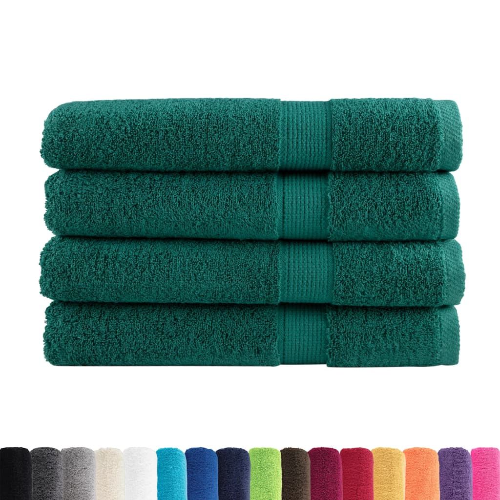 Asciugamani Premium SOLUND 4 pz Verdi 100x200 cm 600 g/m² vidaXL