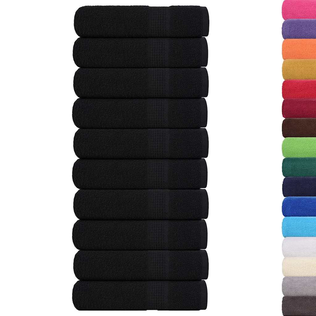 Asciugamani da bagno FROGN 10 pz Nero 100x150 cm 360 g/m² vidaXL