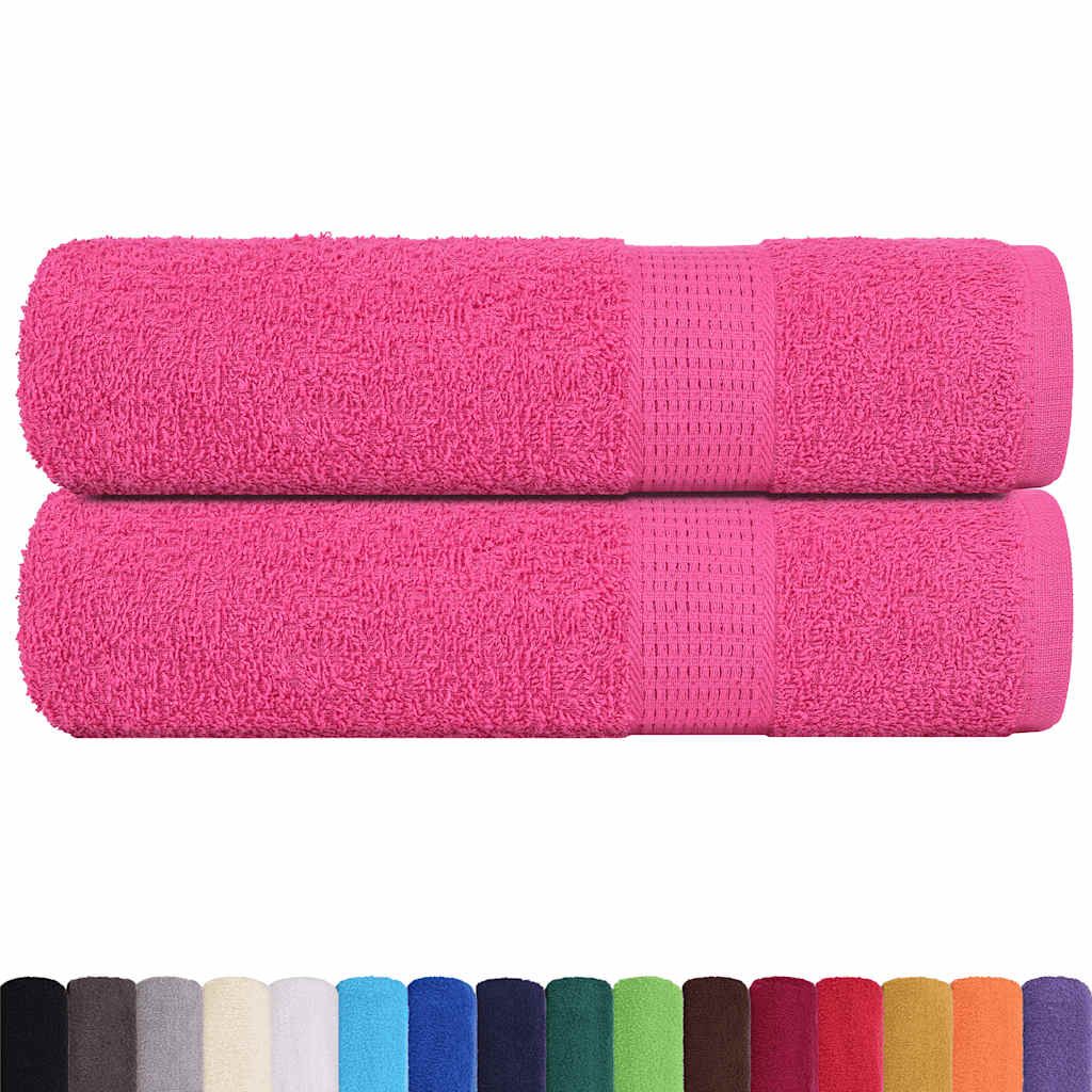 Asciugamani da bagno FROGN 2 pz Rosa 100x150 cm 360 g/m² vidaXL