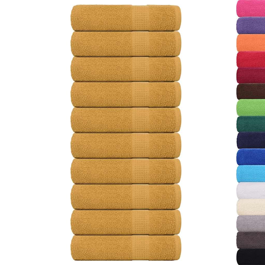 Asciugamani da bagno FROGN 10 pz Oro 100x150 cm 360 g/m² vidaXL