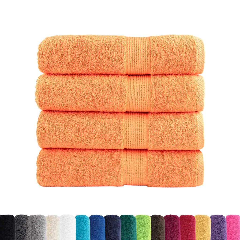 Asciugamani da bagno Premium SOLUND 4 pz Arancione 100x150 cm 600 g/m² vidaXL