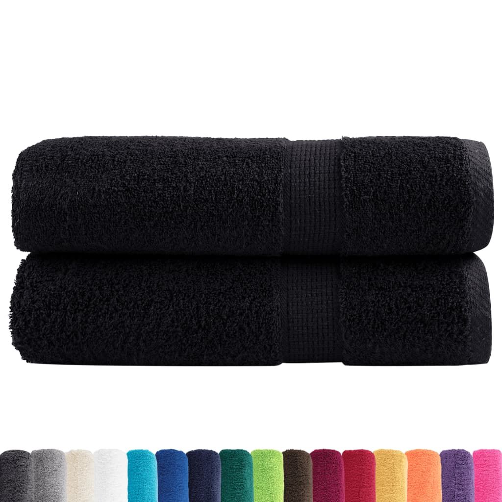 Asciugamani da Doccia SOLUND 2 pz Neri 70x140 cm 600g/m² vidaXL