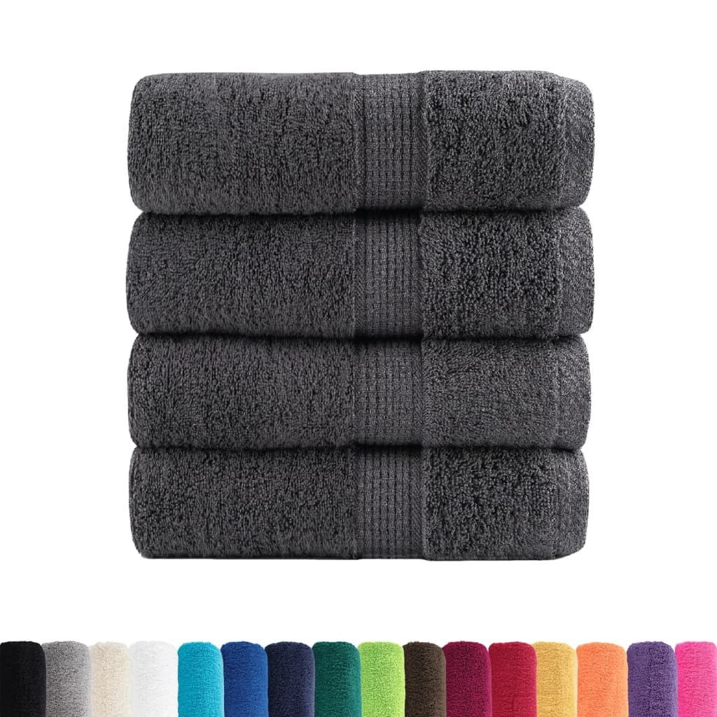 Asciugamani Premium SOLUND 4 pz Antracite 30x30 cm 600 g/m² vidaXL