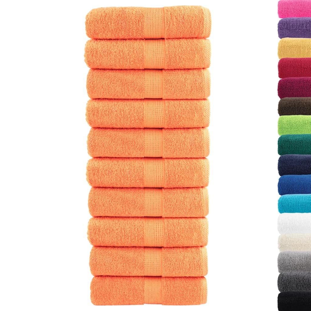 Asciugamani Ospiti SOLUND 10 pz Arancioni 30x50cm 600 g/m² vidaXL