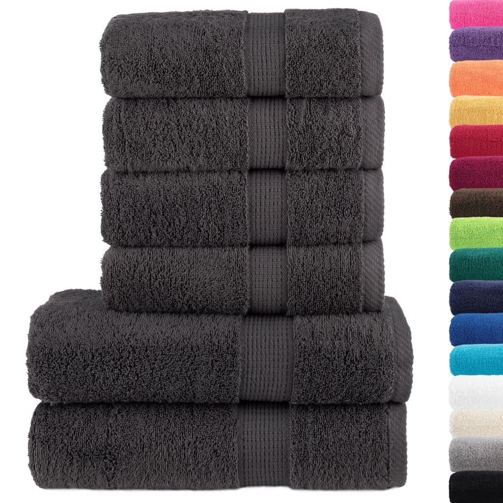 Set ASciugamani SOLUND 6 pz Antracite 600 gsm vidaXL