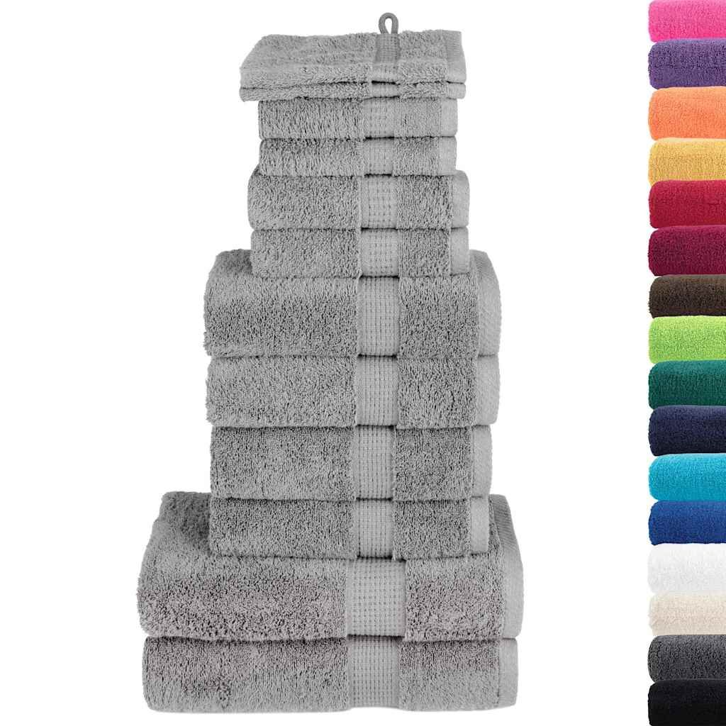 Set ASciugamani SOLUND 12 pz Grigio 600 gsm vidaXL