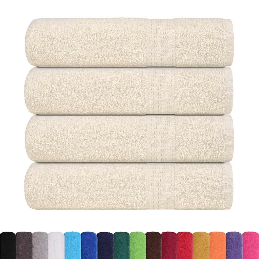 Asciugamani da bagno FROGN 4 pz Crema 100x150 cm 360 g/m² vidaXL