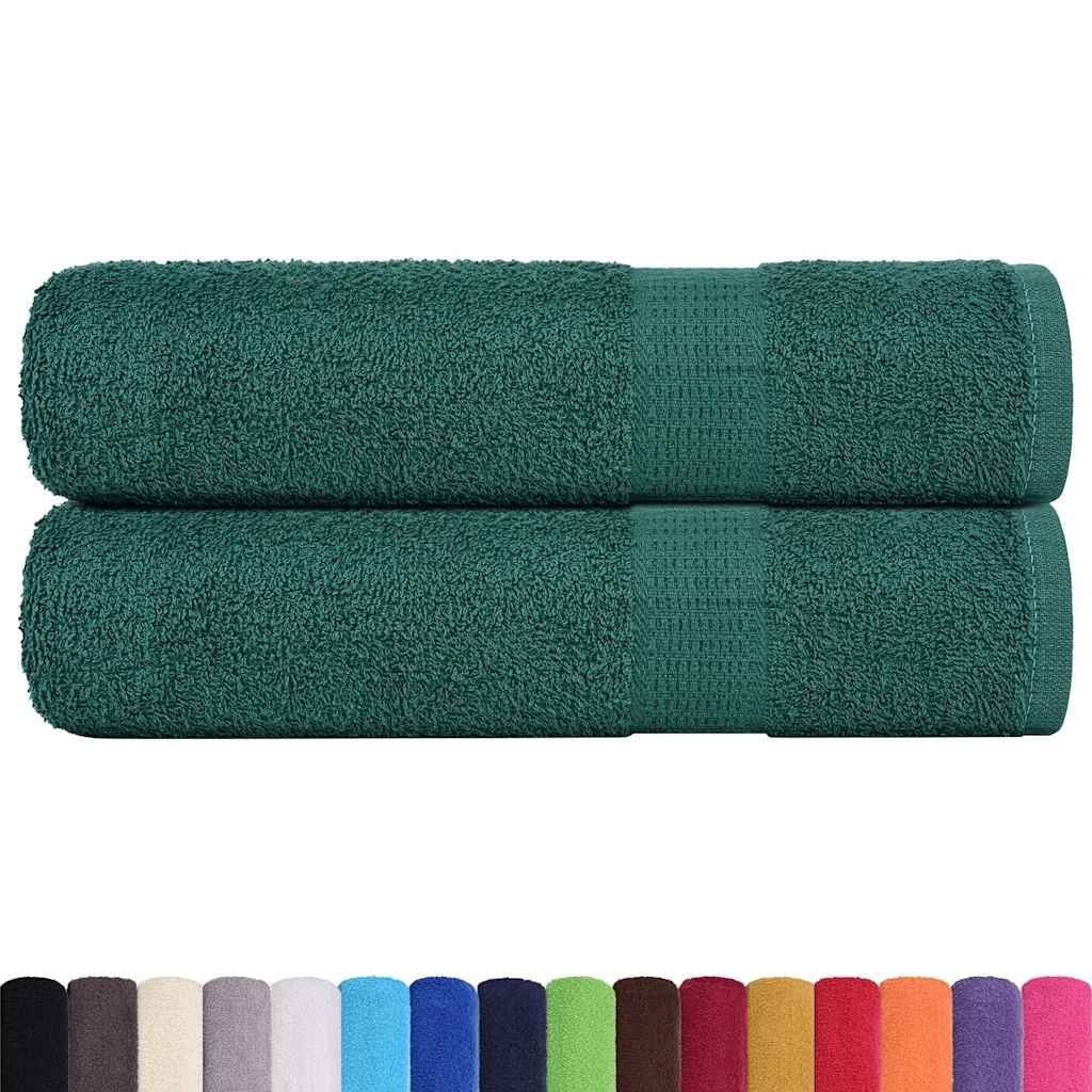 Asciugamani da doccia FROGN 2 pz Verde 70x140 cm 360 g/m² vidaXL