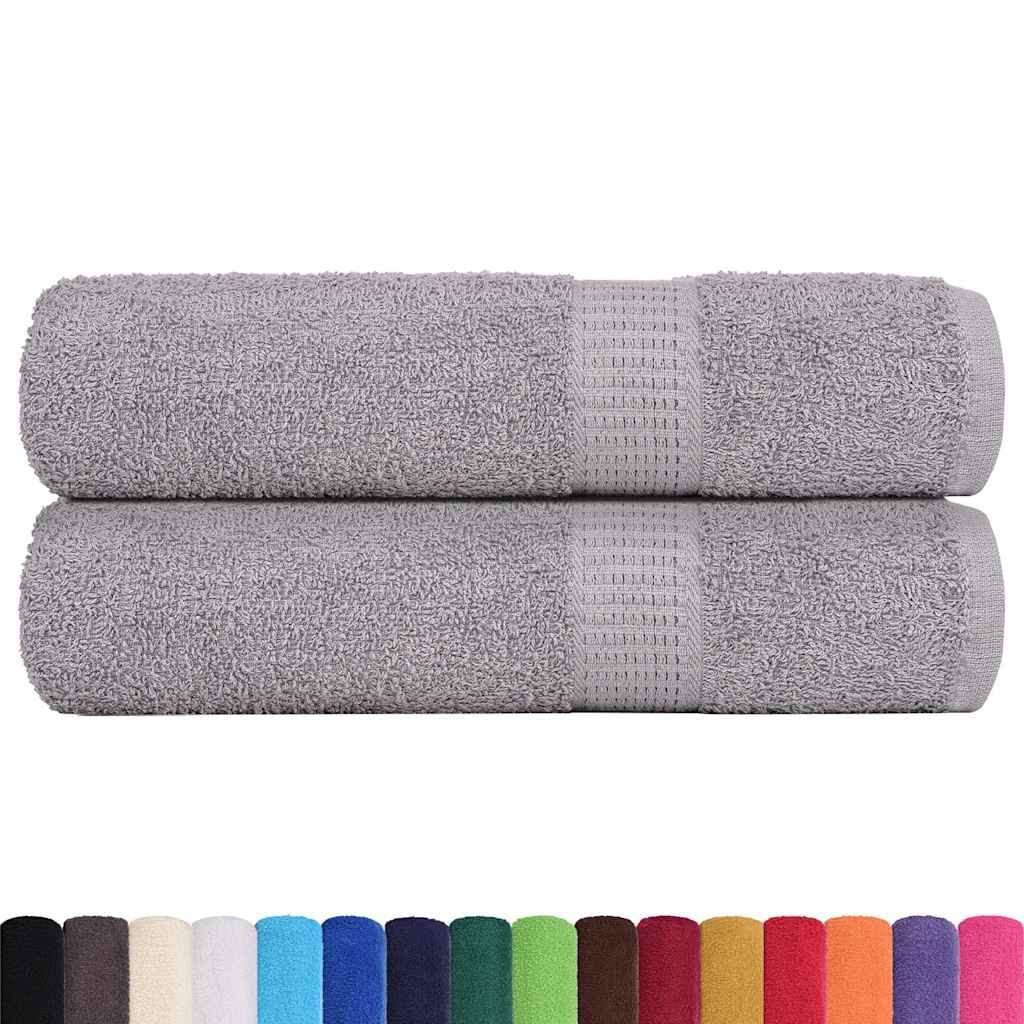Asciugamani da doccia FROGN 2 pz Grigio 70x140 cm 360 g/m² vidaXL