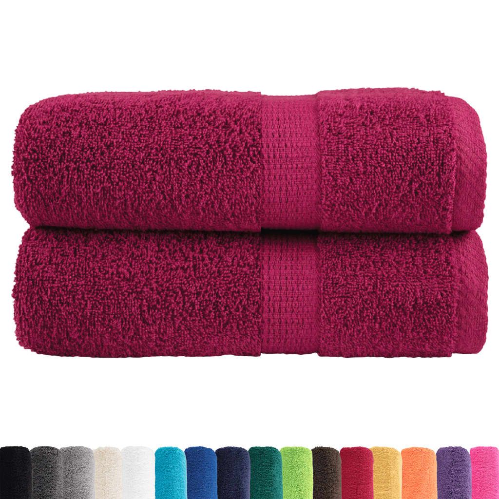 Asciugamani per ospiti Premium SOLUND 2 pz Bordeaux 30x50 cm 600 g/m² vidaXL