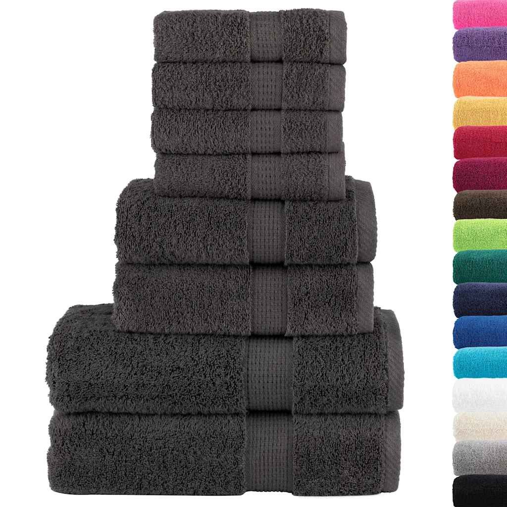 Set ASciugamani SOLUND 8 pz Antracite 600 gsm vidaXL