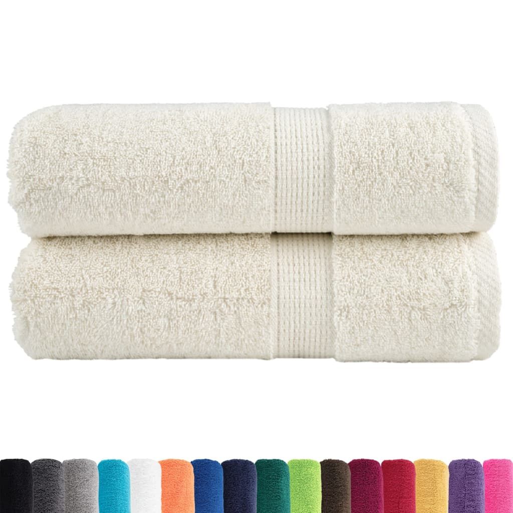 Asciugamani per Ospiti SOLUND 2 pz Crema 30x50 cm 600 g/m² vidaXL