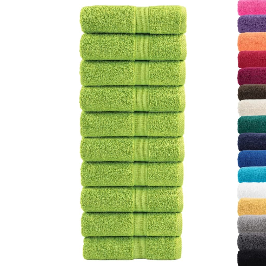 Asciugamani Premium SOLUND 10 pz Verde Mela 30x30 cm 600 g/m² vidaXL