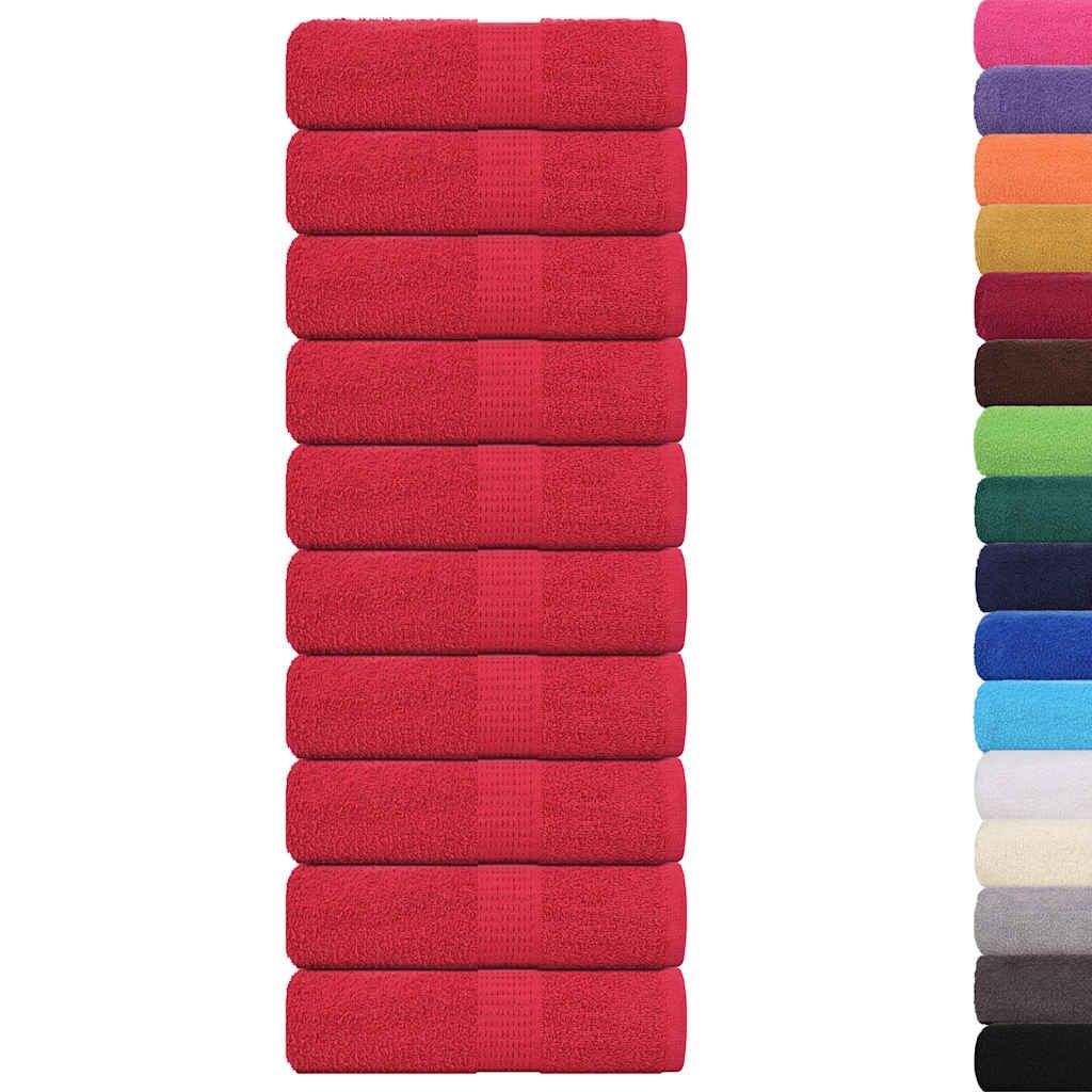 Asciugamani per ospiti FROGN 10 pz Rosso 30x50 cm 360 g/m² vidaXL