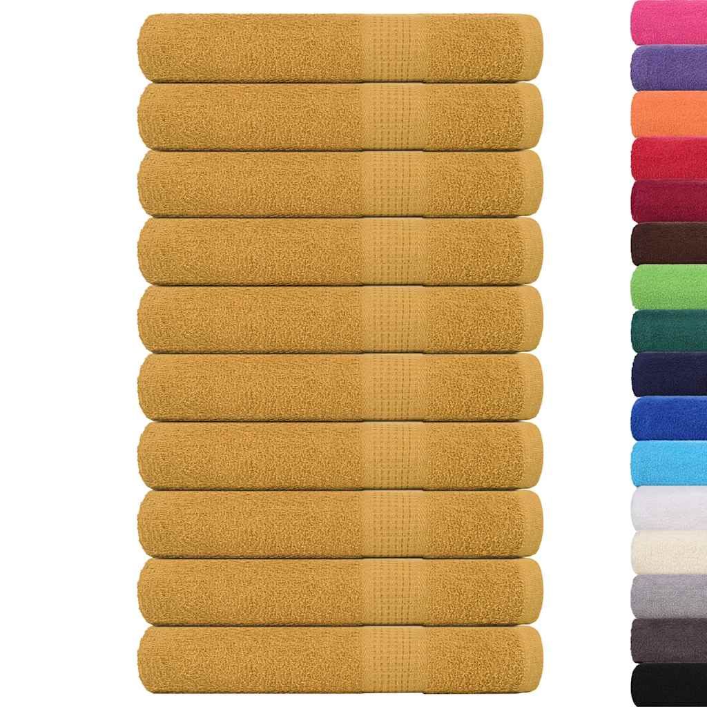Asciugamani FROGN 10 pz Oro 100x200 cm 360 g/m² vidaXL