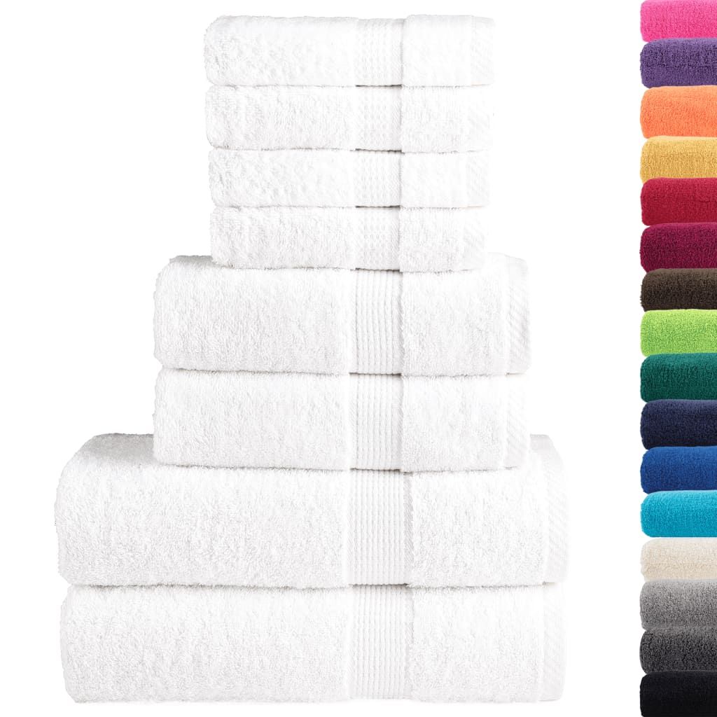 Set ASciugamani SOLUND 8 pz Bianchi 600 gsm vidaXL