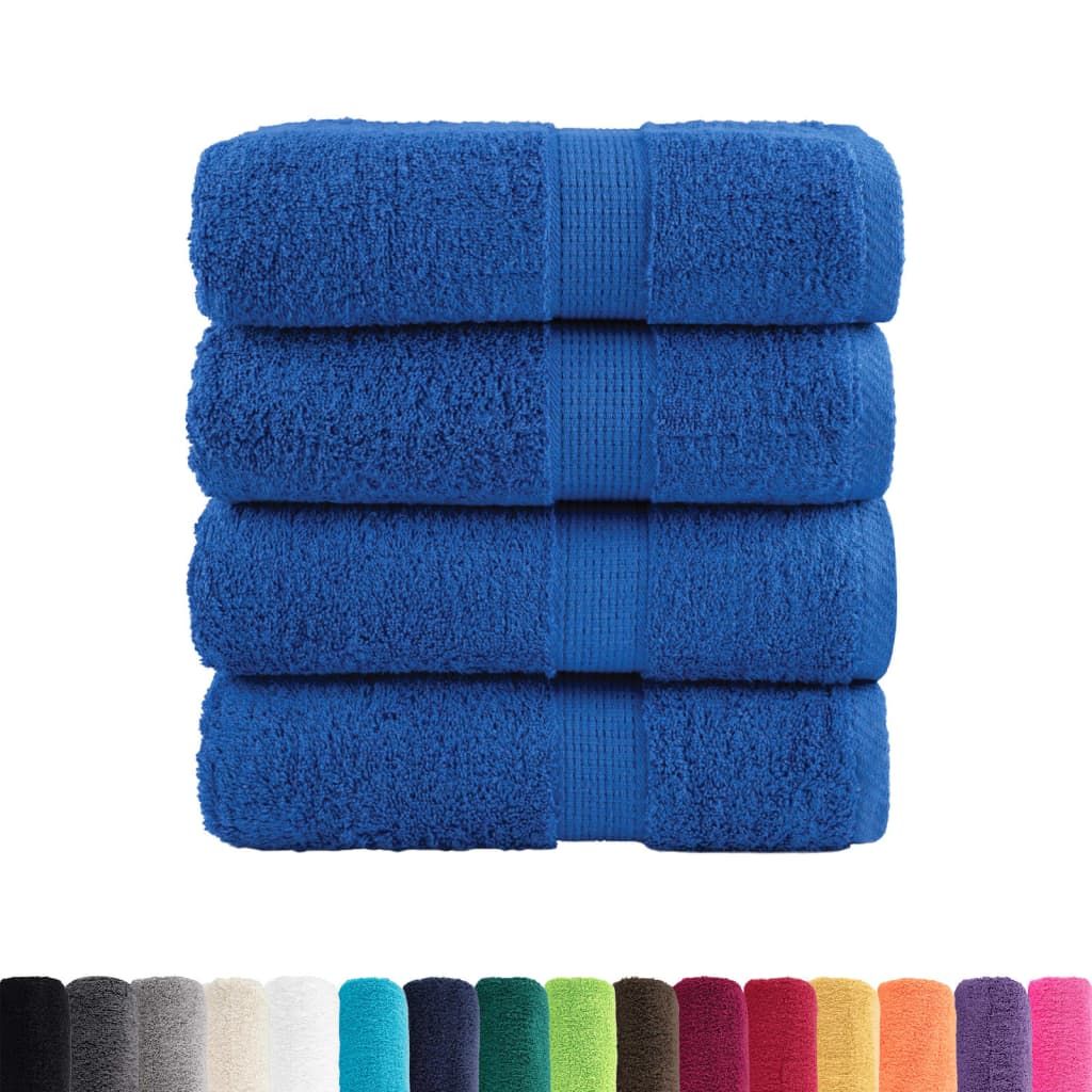 Asciugamani Premium SOLUND 4 pz Blu 30x30 cm 600 g/m² vidaXL