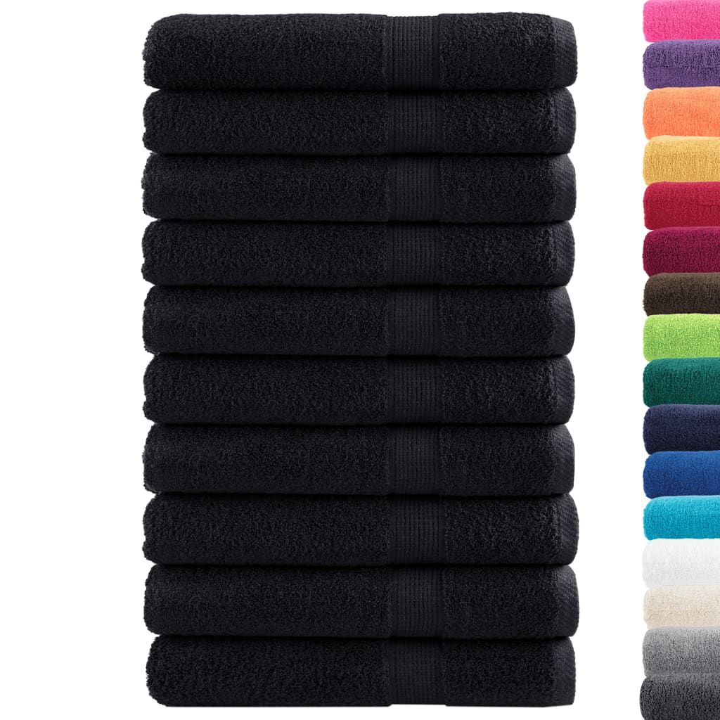 Asciugamani SOLUND 10 pz Neri 100x200 cm 600 g/m² vidaXL