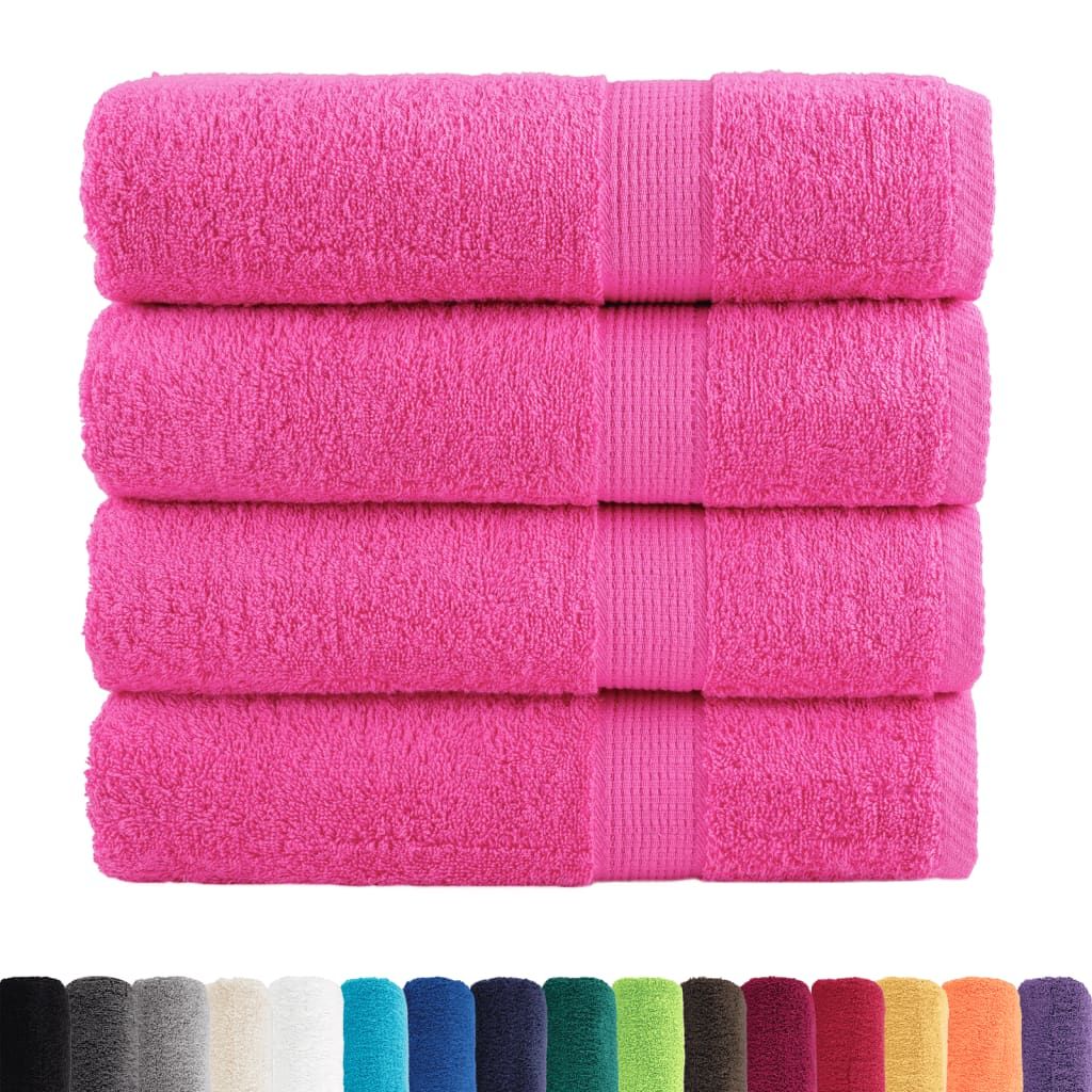 Asciugamani da bagno Premium SOLUND 4 pz Rosa 100x150 cm 600 g/m² vidaXL