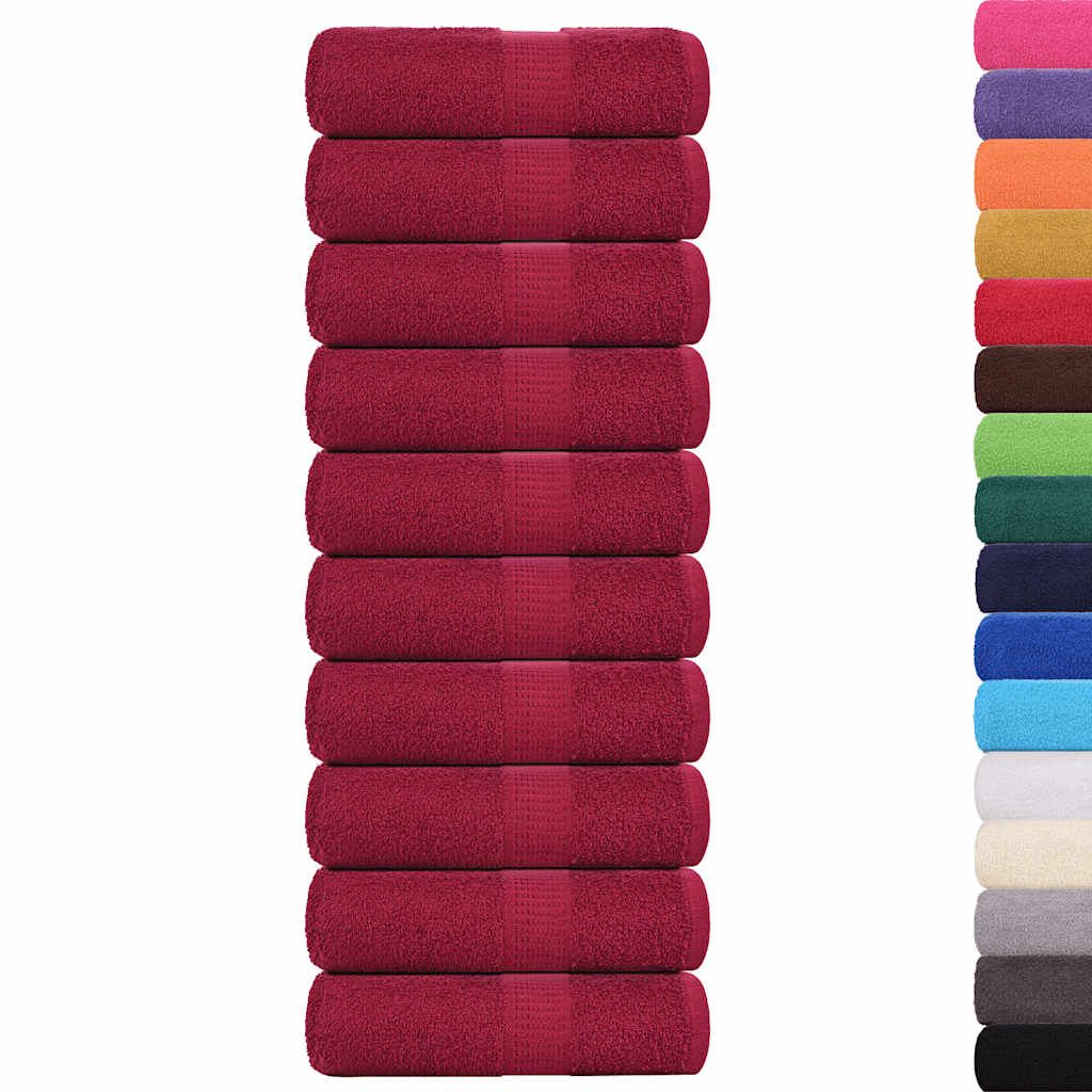 Asciugamani FROGN 10 pz Bordeaux 30x30 cm 360 g/m² vidaXL