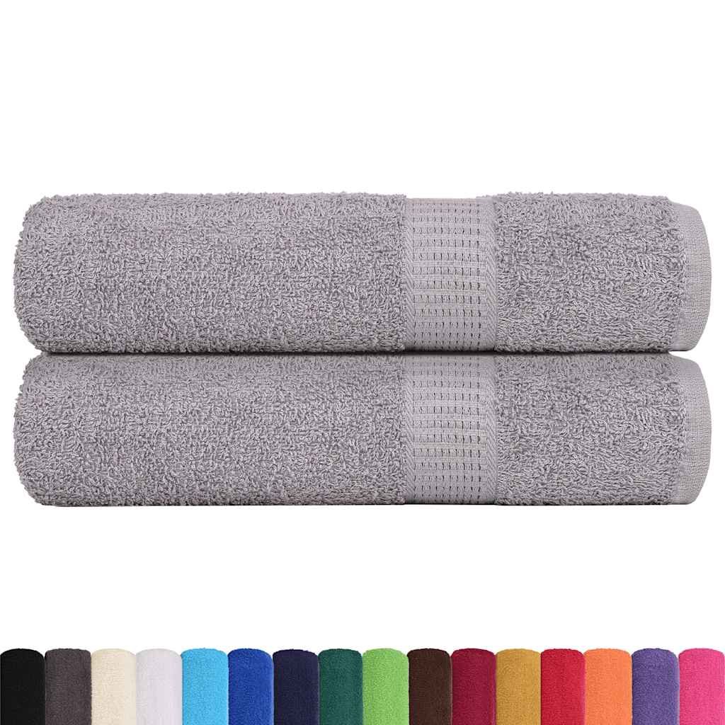 Asciugamani da bagno FROGN 2 pz Grigio 100x150 cm 360 g/m² vidaXL