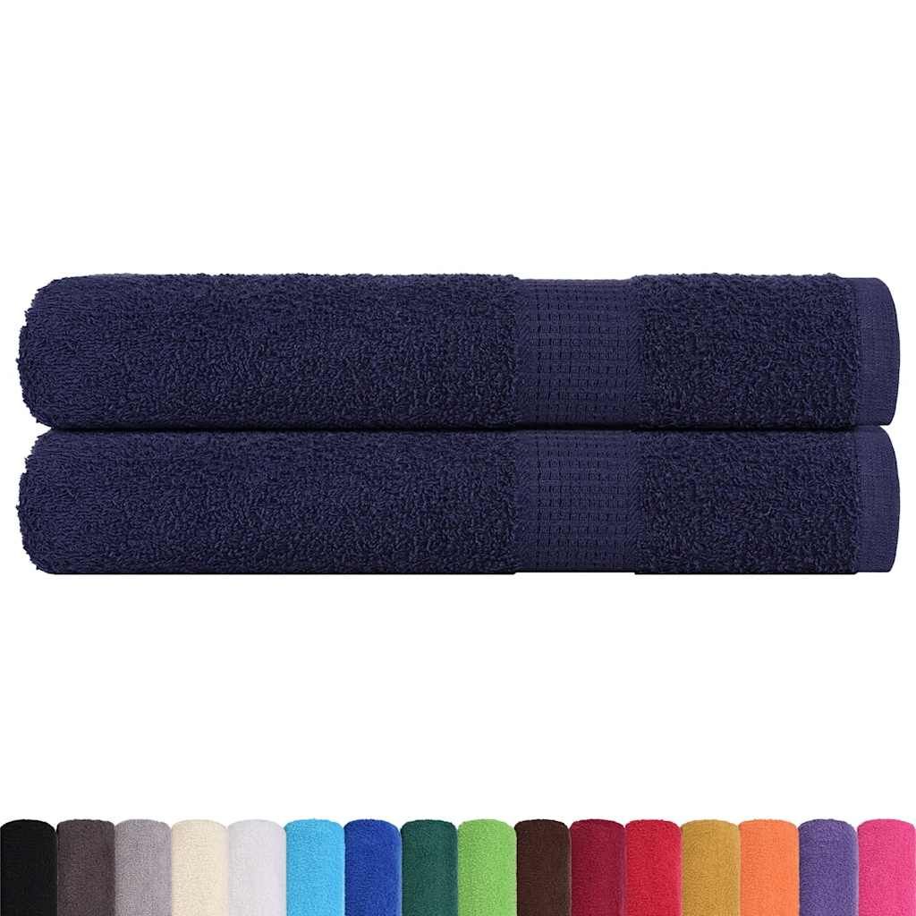 Asciugamani per sauna FROGN 2 pezzi blu navy 80x200 cm 360 g/m² vidaXL