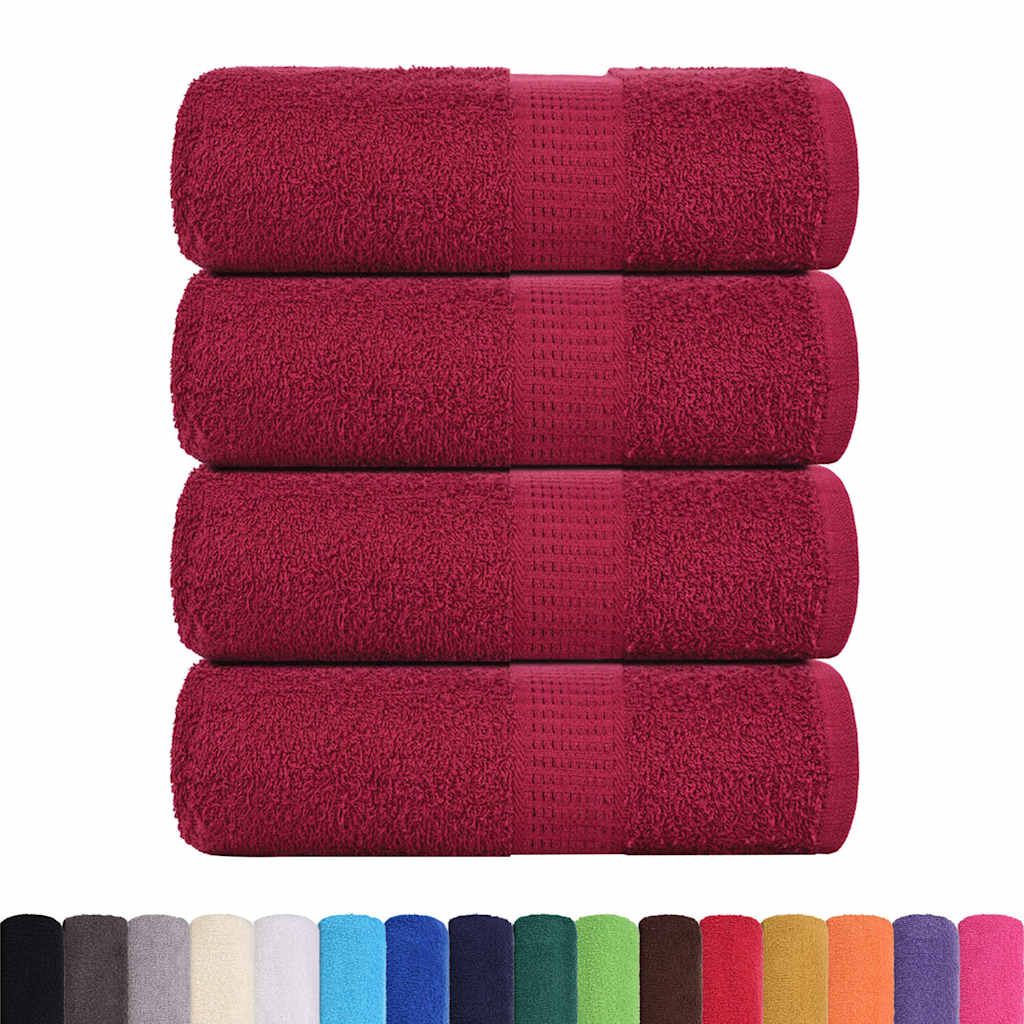 Asciugamani per ospiti FROGN 4 pz Bordeaux 30x50 cm 360 g/m² vidaXL
