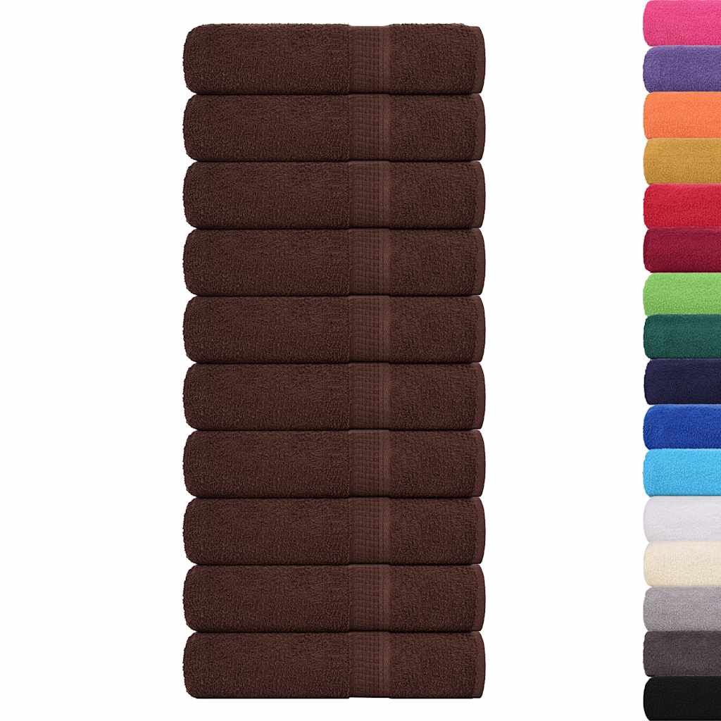 Asciugamani da bagno FROGN 10 pz Marrone 100x150 cm 360 g/m² vidaXL