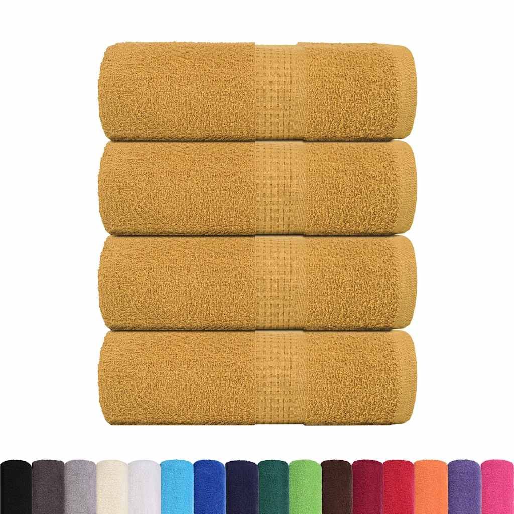 Asciugamani FROGN 4 pz Oro 30x30 cm 360 g/m² vidaXL